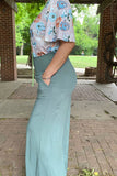 Sage wide leg pants/ Wide Elastic Waist