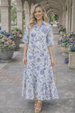 New Floral Maxi Dress with collar