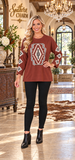 Brown Tribal long sleeve top
