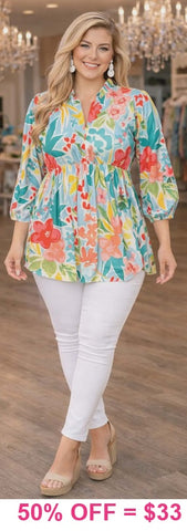 Baby Blue floral Baby Doll Top
