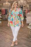 Baby Blue floral Baby Doll Top