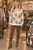 Western print sweatshirt
