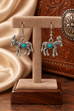Silver Donkey earrings with turquoise stone
