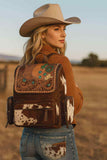 Western Genuine Leather cow hide backpack w/ tooling & Designs