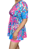Blue & Pink Spotted Baby Doll Top