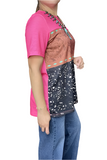 Pink, Brown Toole, Western print top