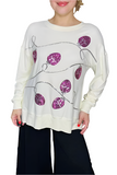 Cream Top with Sequin Christmas Lights