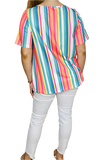 XL, 2X, 3X : Beautiful Multi Striped Top