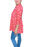 Red & White Baby doll top