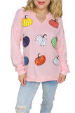 Sequin Pumpkin patch long sleeve top