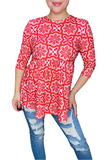 Red & White Baby doll top