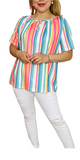 XL, 2X, 3X : Beautiful Multi Striped Top