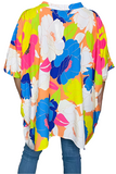 Floral Print Poncho Top - loose fit