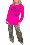 3X "But First JESUS"  pink long sleeve sweatshirt