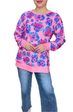 Pink & Blue Leopard Long Sleeve Top