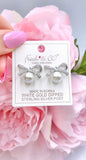 Bling Bow Pearl stud earrings (silver or gold)