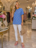 Blue Horseshoe printed top