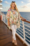 Tropical Bird Design Poncho Top