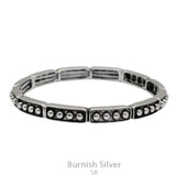 Silver stud sections stretch bracelet