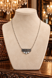Silver Western pendant with bling on silver chain necklace