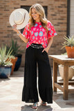 Hot Pink & Turquoise leopard top