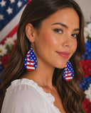 Liberty USA flag teardrop earrings