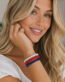Red, White, Blue 3 piece bracelet set