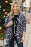 Blue and White Leopard Cardigan