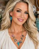 Turquoise cross charm necklace set