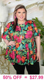 Tropical Beautiful Floral Baby Doll Top