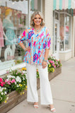 Blue swirl baby doll top - Loose fit
