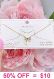 Gold necklace bling bow & star