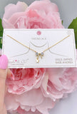 Gold necklace bling bow & star
