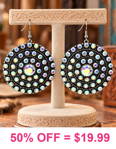 XL Bling round concho earrings