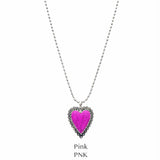 Pink stone heart necklace