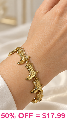 Gold Boot bracelet with magnetic clasp