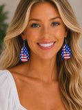 Liberty USA flag teardrop earrings