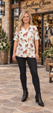 Western Horse top with v-neck collar