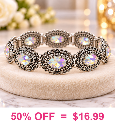 Silver Bling Concho stretch bracelet
