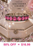 Pink Bling silver stretch bracelet