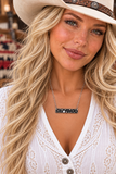 Studded Silver bar necklace