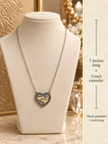 Abalone shell heart pendant necklace