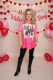 Bronc Rider, Cactus, Pink Valentine's graphic tee