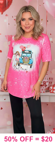 Believe! Valentine's pink top