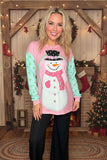 Pink & Mint Snowman long sleeve top