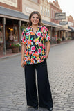 Floral top with puff sleeves