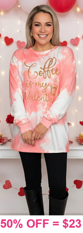 'Coffee is my Valentine' long sleeve top