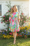 Floral Spring belted dress