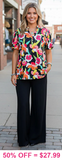 Floral top with puff sleeves