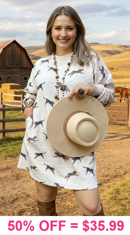 Cheetah print Cream Sweater Dress